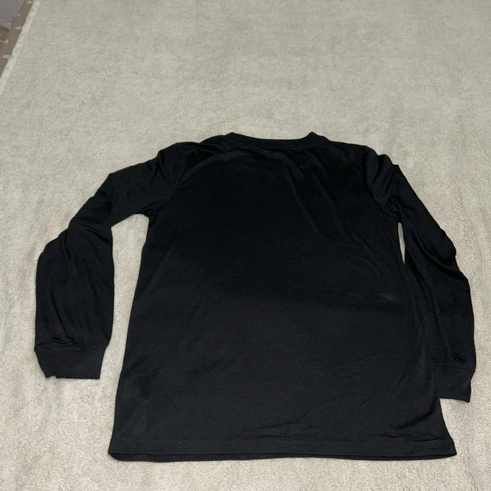 Polo Ralph Lauren Boys Sz 12-13 Large Black Crew Neck Long Sleeve Casual Tee